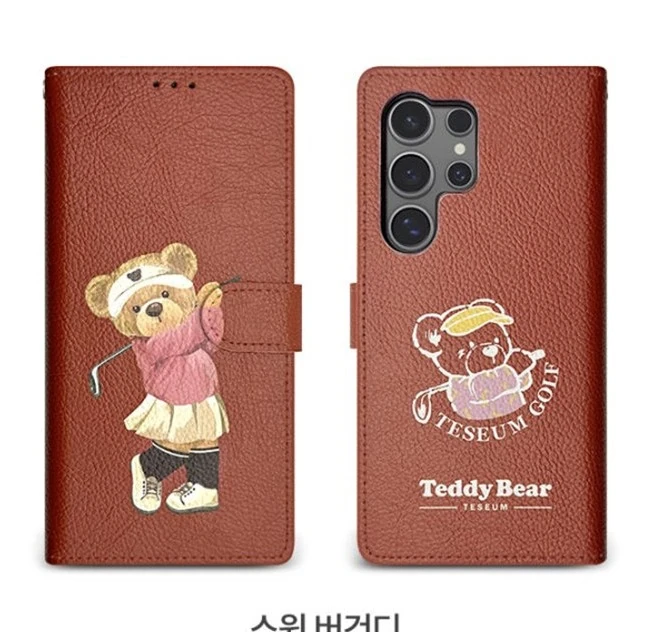 아이폰16프로맥스 캐릭터 케이스 테디베어 스윙 골프 테디베어 인쇄